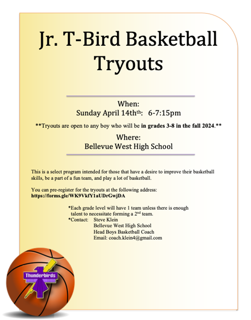 Jr. T-Bird Tryout Info